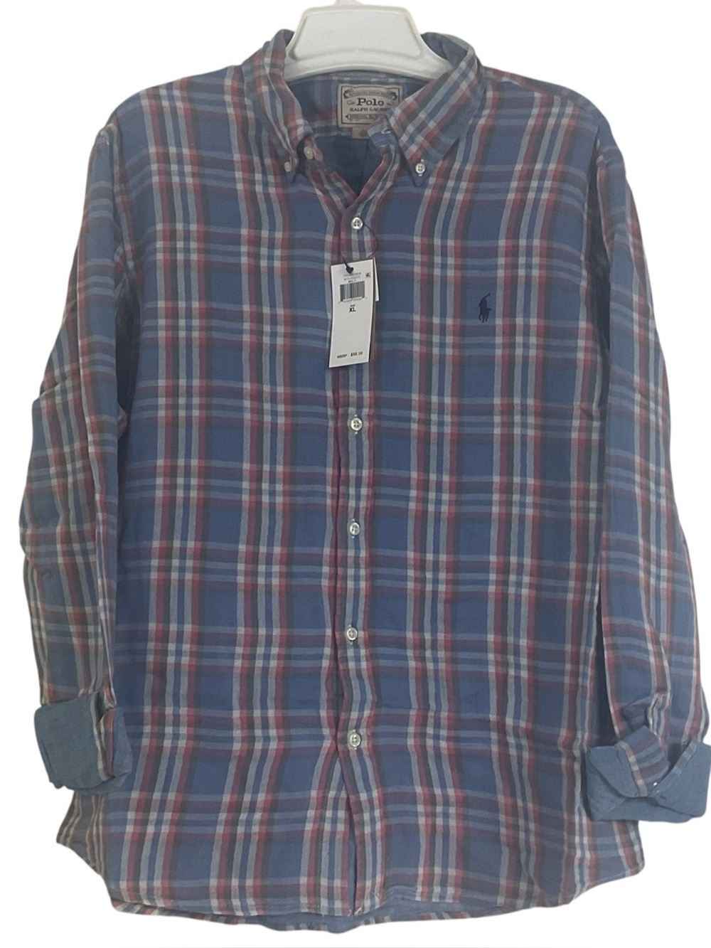 Polo Ralph Lauren RL Prepster Men’s XL Plaid Shirt Classic Fit Untucked NWT
